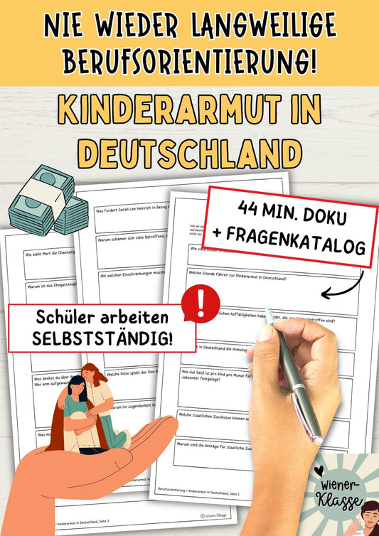 40 min. Doku: Kinderarmut in Deutschland + Arbeitsblätter / Chancengleichheit in D