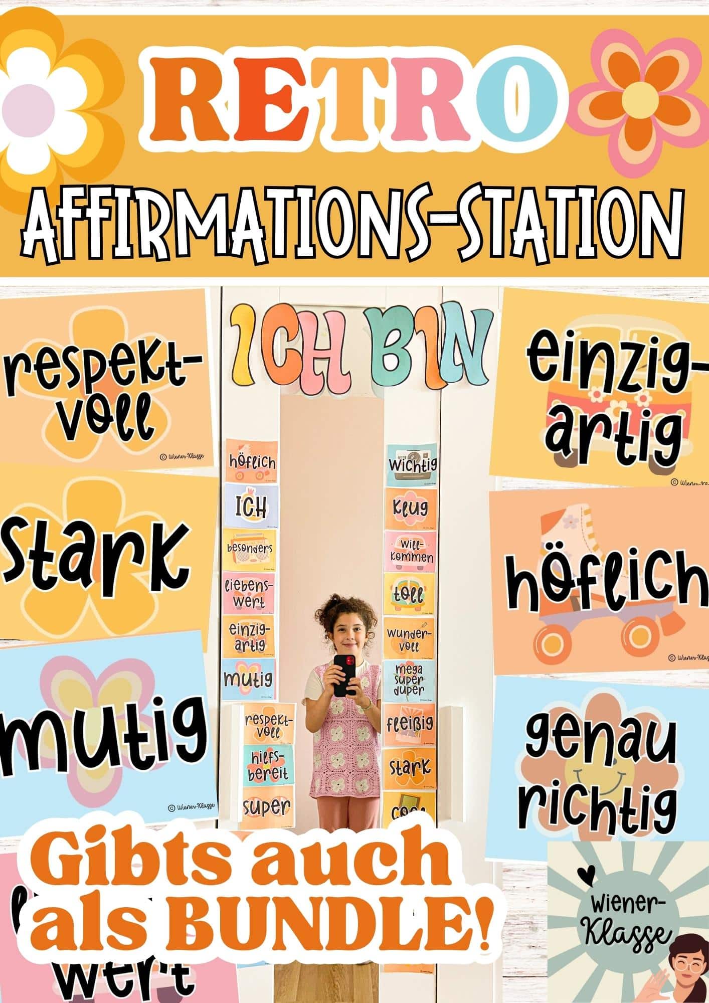 Affirmations-Station / RETRO Klassenraum Deko