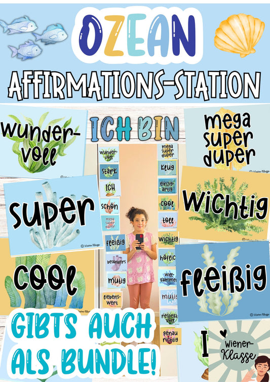 🐳 Unterwasserwelt Klassenraum Deko: Ozean Affirmations-Station