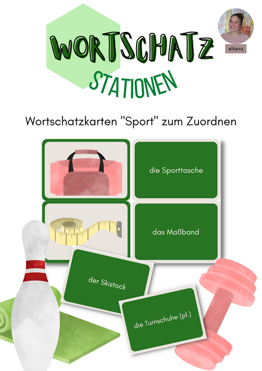 Wortschatz "Sport": Zuordnungskarten