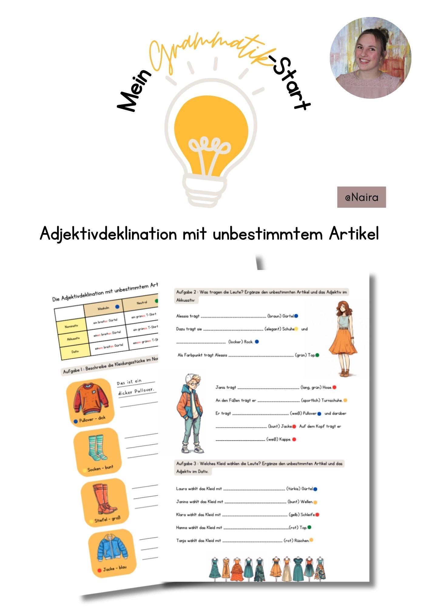 Adjektivdeklination mit unbestimmtem Artikel