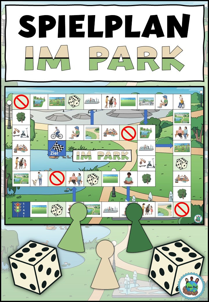 Brettspiel / Spielplan „Im Park“ DaZ / DaF / Deutsch