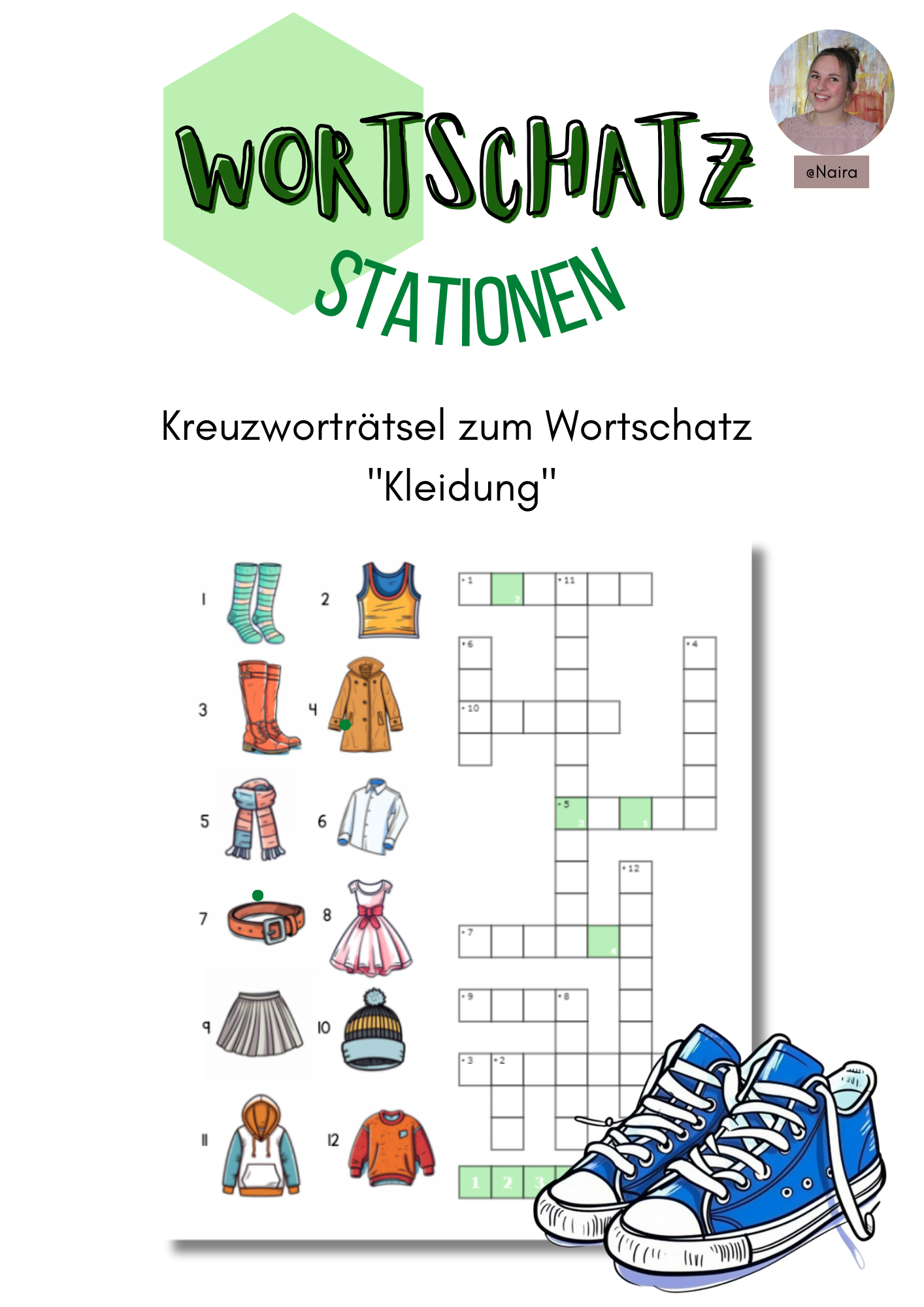 Wortschatz "Kleidung": Kreuzworträtsel