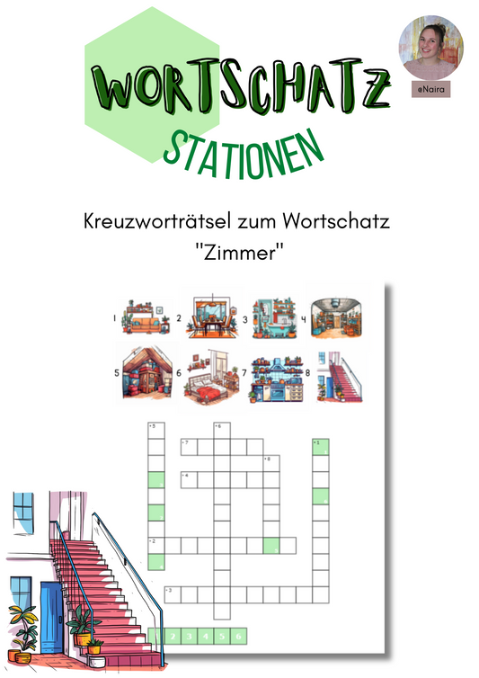 Wortschatz "Zimmer": Kreuzworträtsel