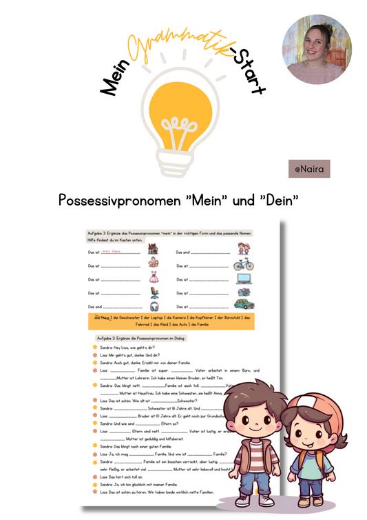 Arbeitsblatt: Possessivpronomen "Mein" und "Dein"