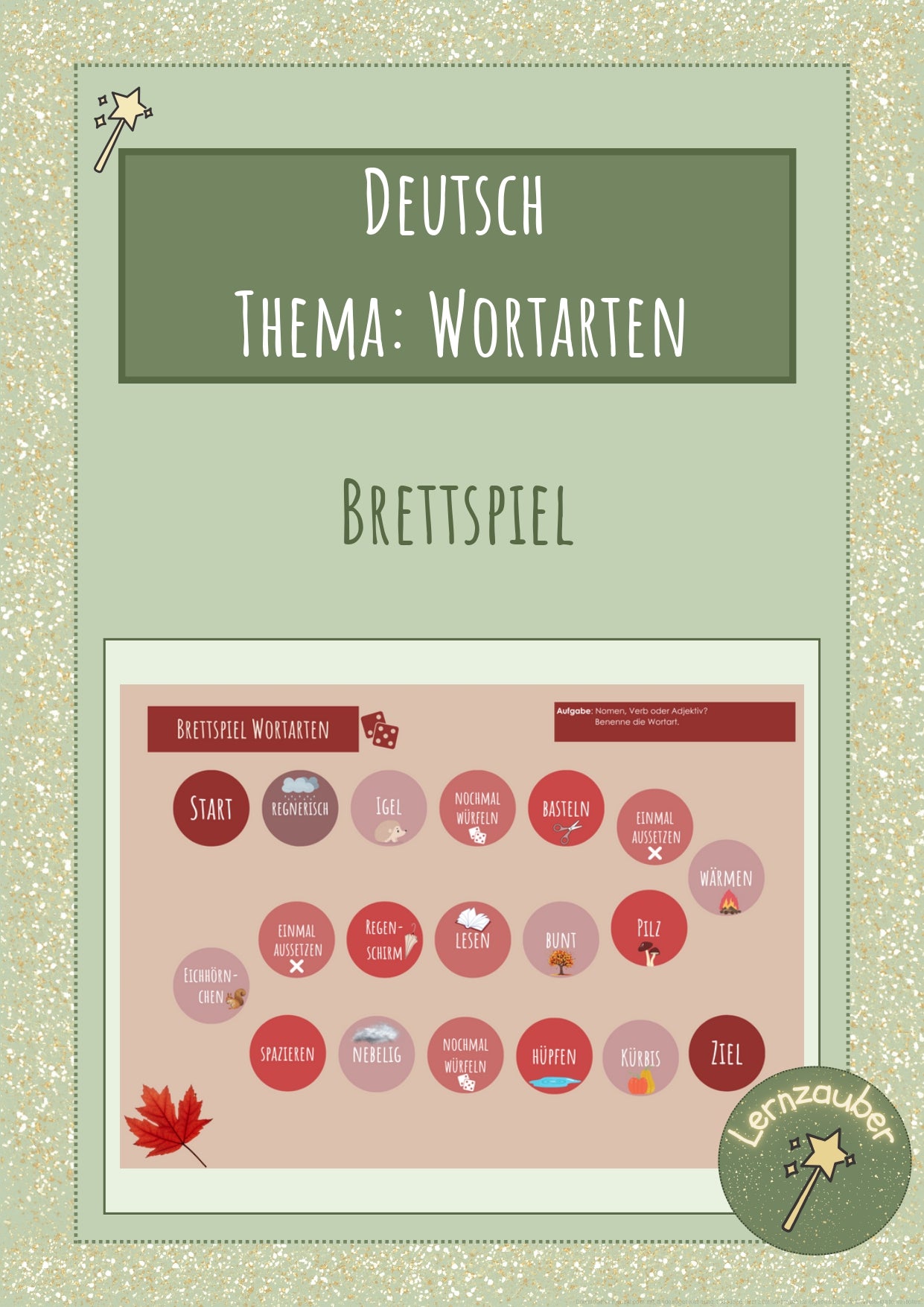 Brettspiel Wortarten Herbst