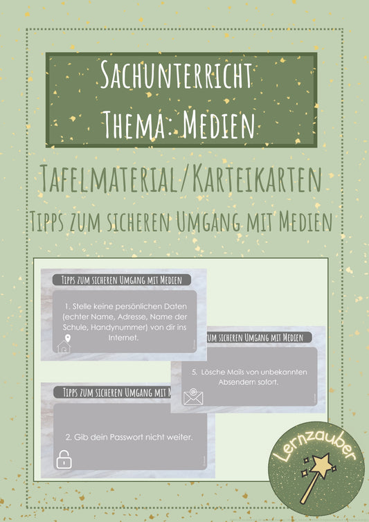 Tipps zum sicheren Umgang mit Medien (Tafelmaterial/Karteikarten)