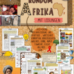 Themenheft rundum Afrika - Geografie ; Geschichte ; Kolonialisierung und Apartheid ; Wirtschaft ; Armut ; Flucht ; Bürgerkrieg ; HIV mit Lösungen (Klasse 7 8 9 10)