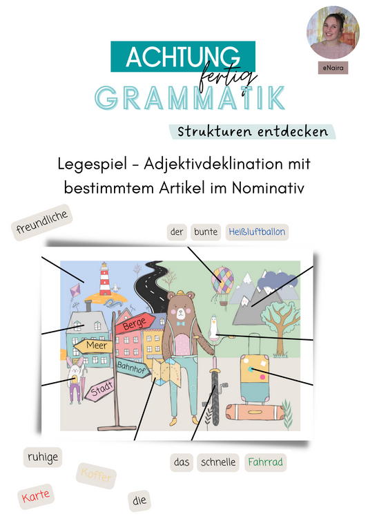 Wimmelbild Adjektivdeklination bestimmterArtikel Nominativ