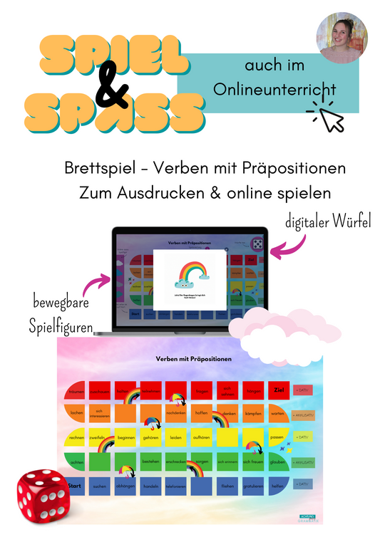 Brettspiel: Verben mit Präpositionen - print &amp; digital