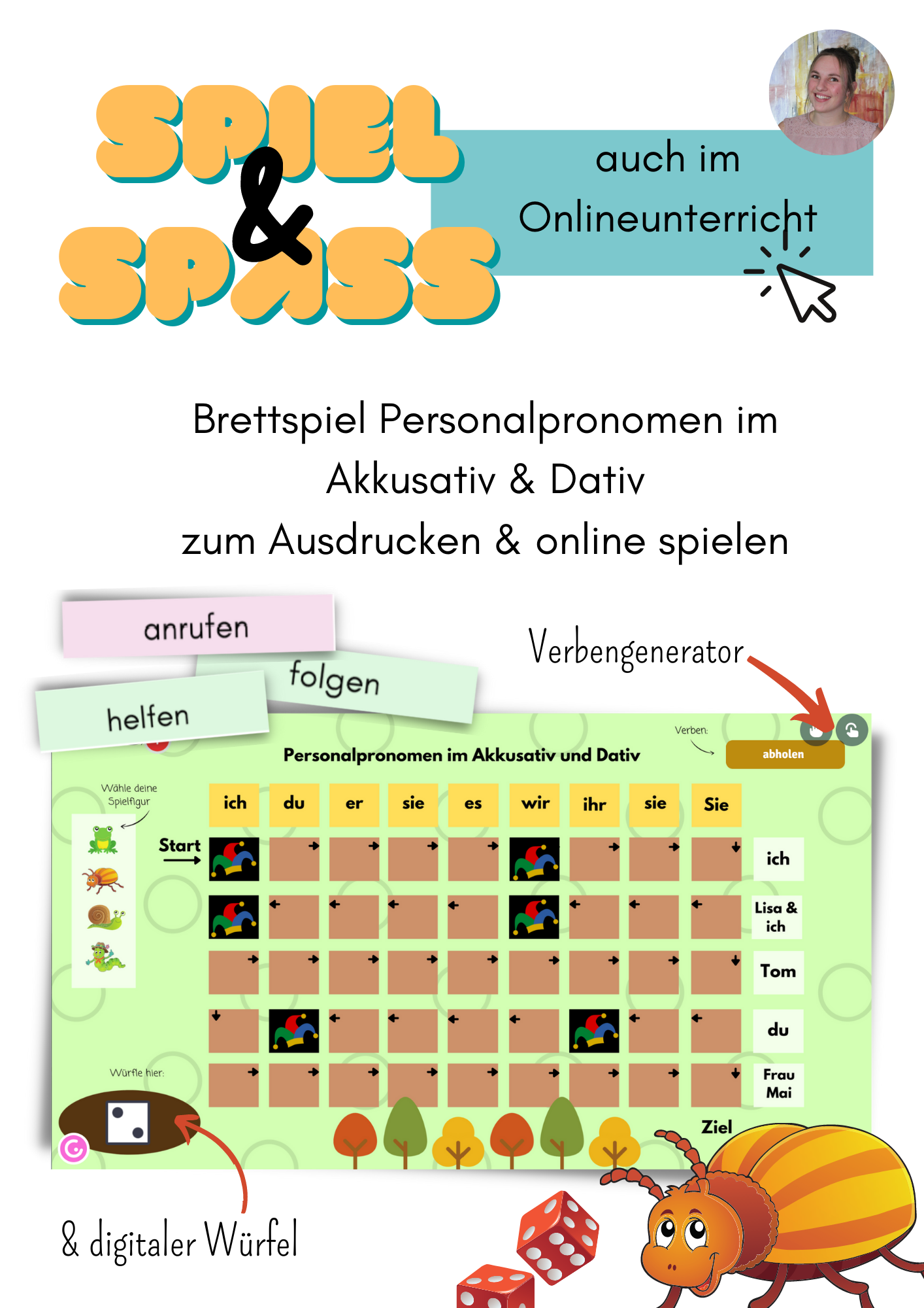 Brettspiel: Personalpronomen DaF - print &amp; digital