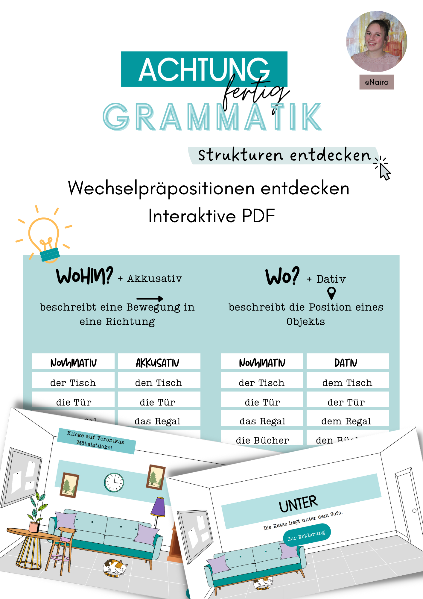 Wechselpräposition - Strukturen entdecken mit interaktiver PDF