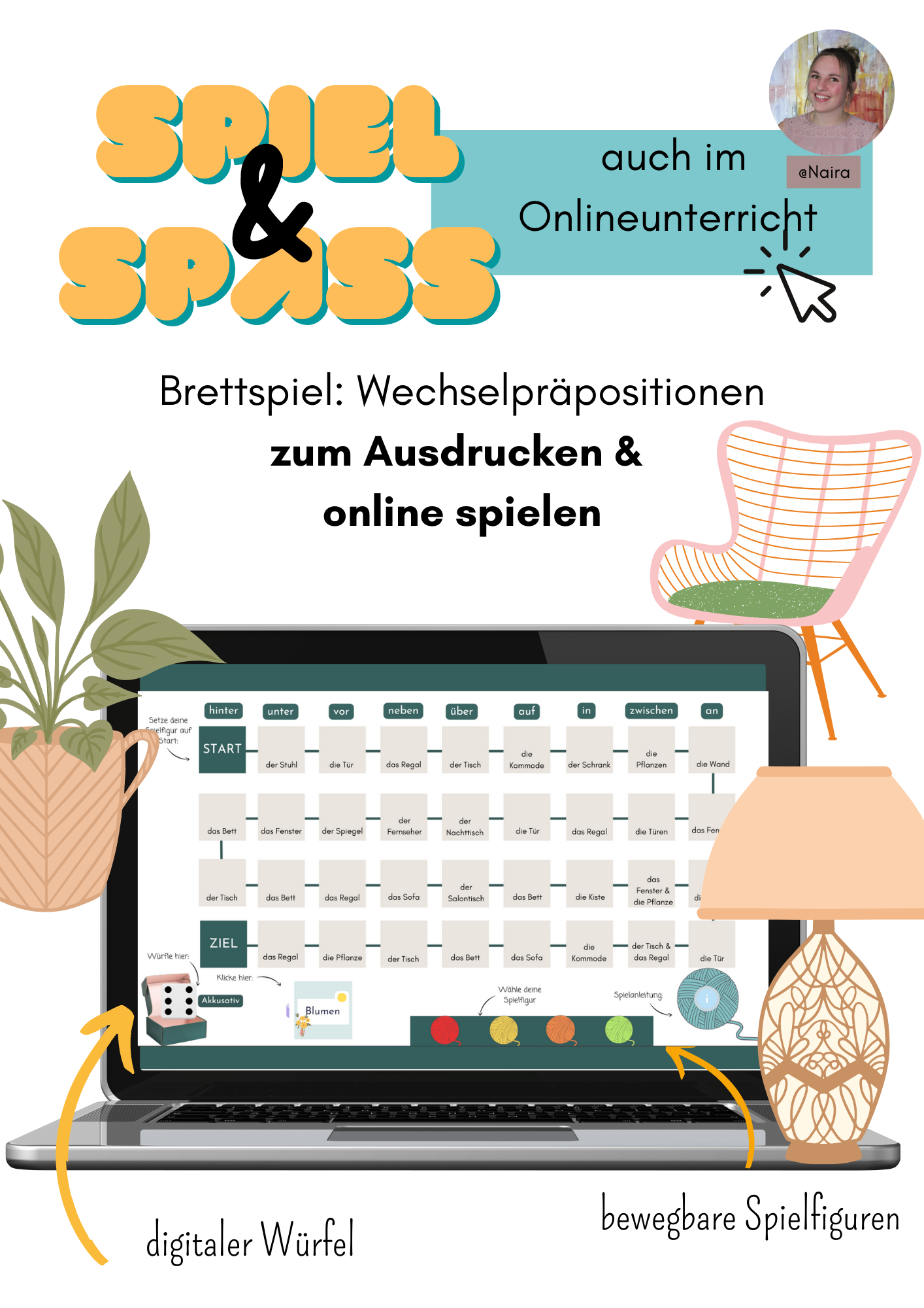 Brettspiel: Wechselpräpositionen - print &amp; digital