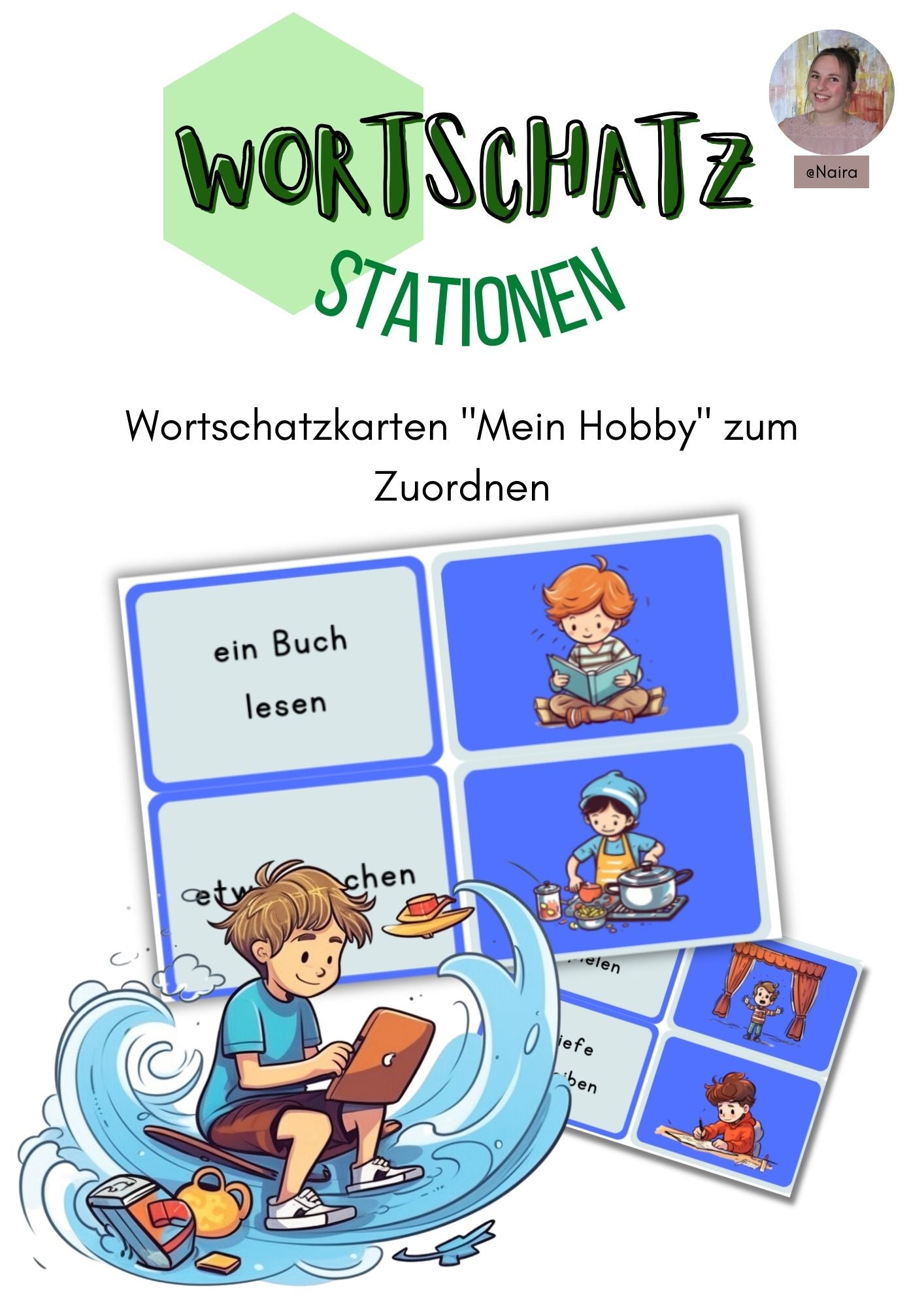 Wortschatz "Mein Hobby": Zuordnungskarten