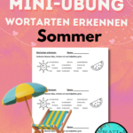 Wortarten erkennen: Übung zum Thema Sommer