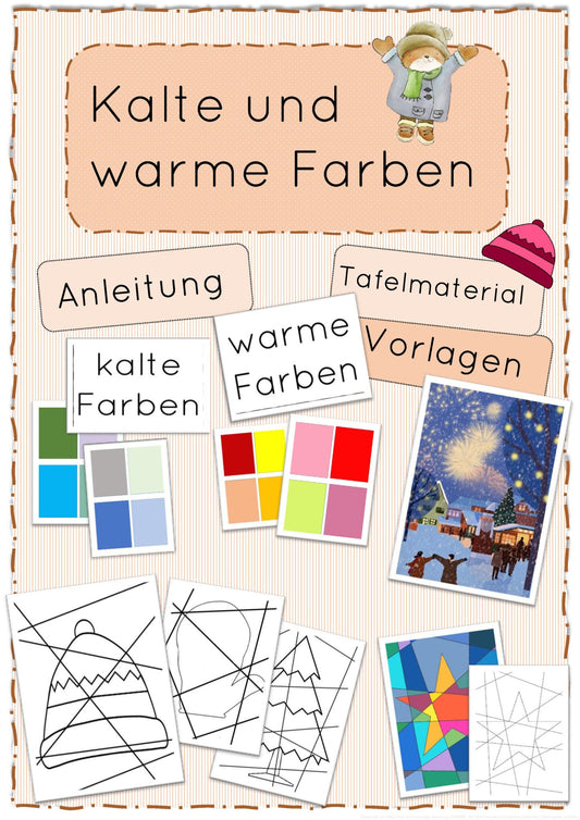 Winter Kunstunterricht - Kalte und warme Farben