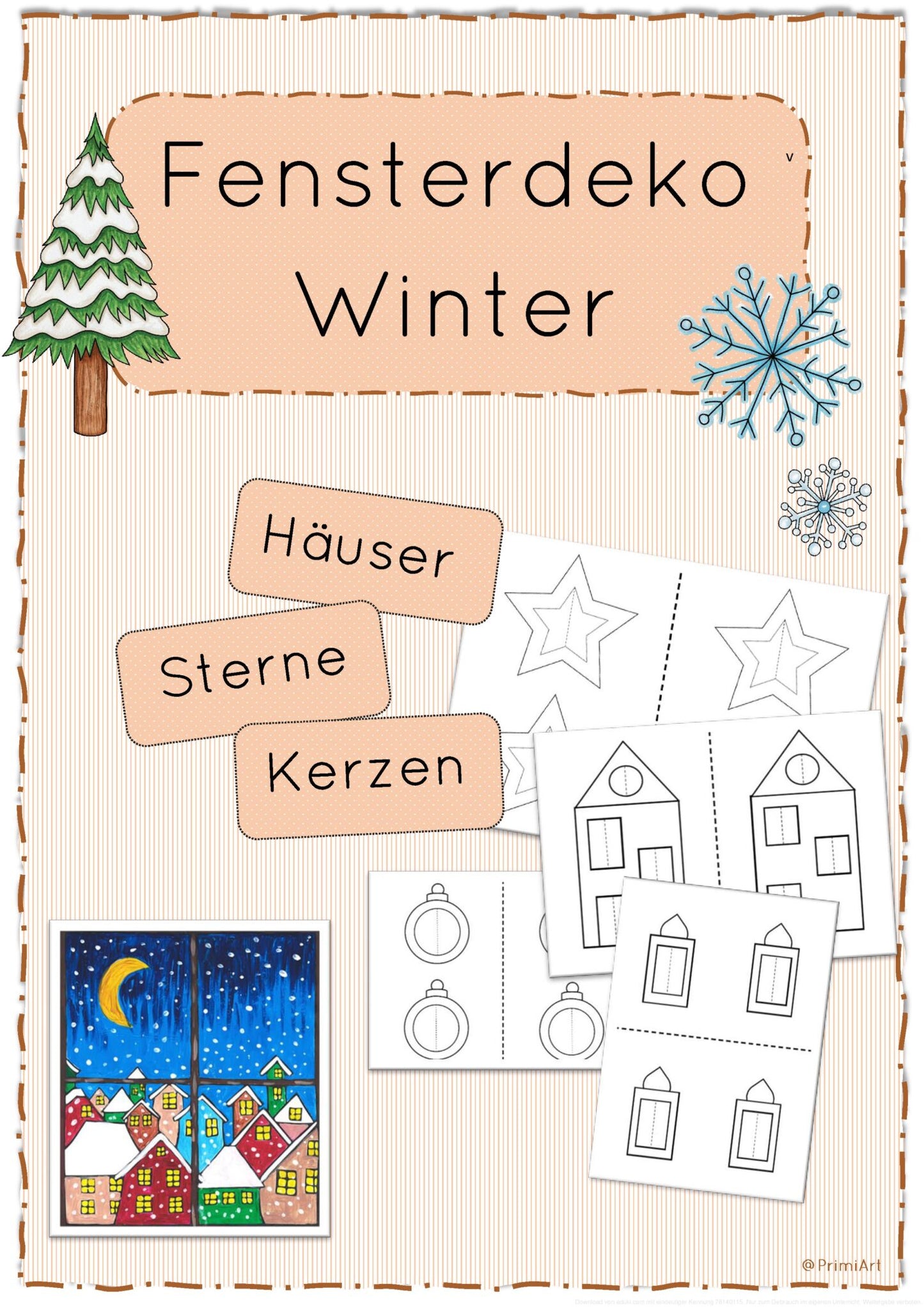 Weihnachten Fensterdeko Winter Vorlagen Klassen 1-4