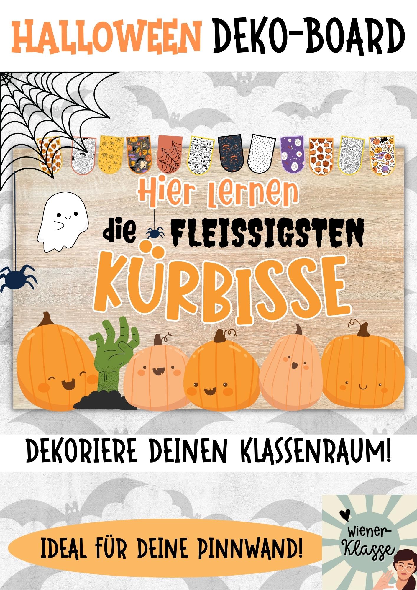 #happyhalloween23 Halloween Deko für deine Klasse I Herbst Wimpelkette Dekoration Klassenraum I Herbst Deko basteln