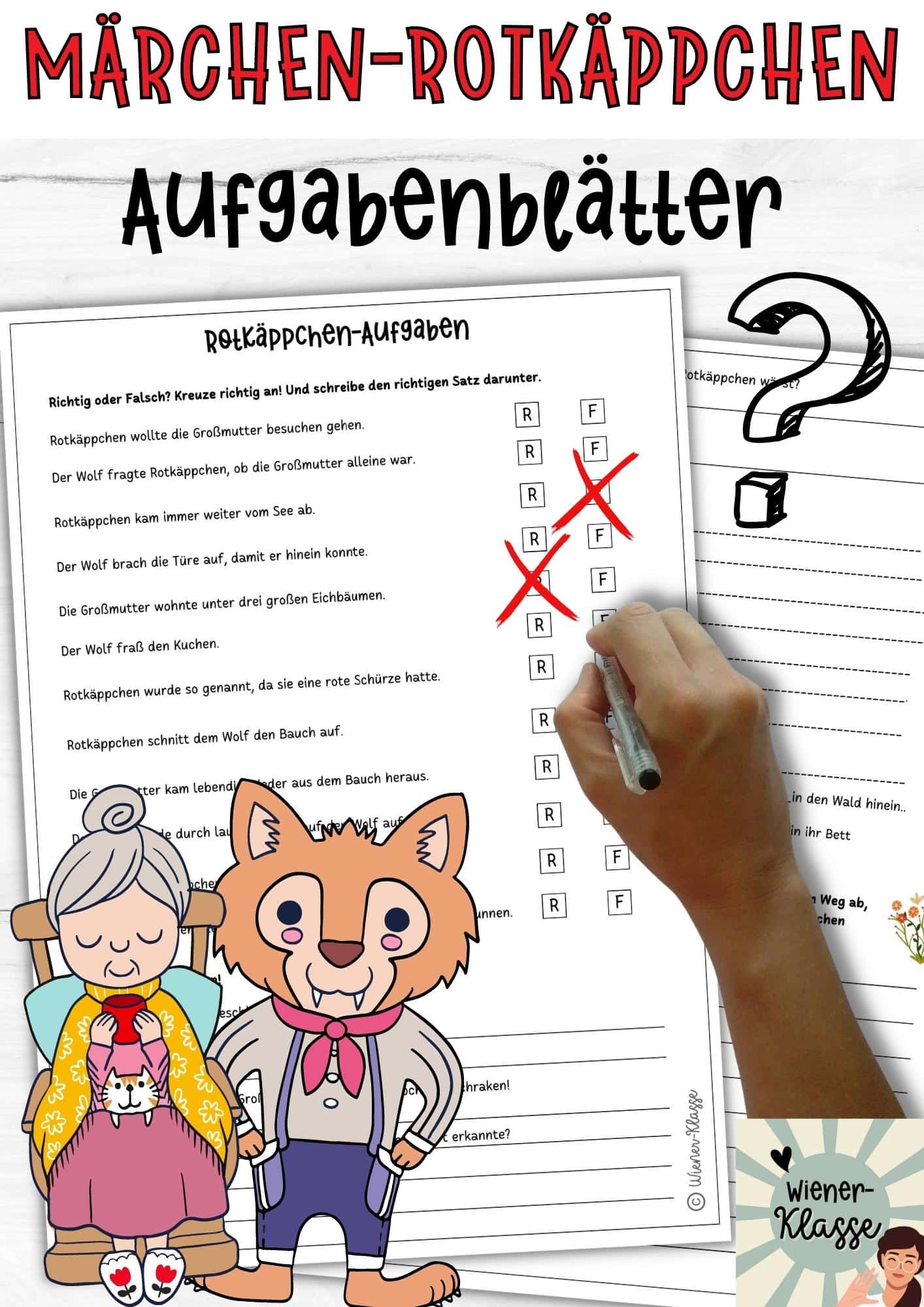 Arbeitsblatt Märchen ROTKÄPPCHEN: Aufgaben zum Märchentext