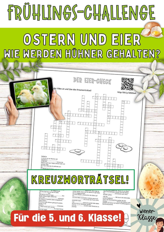 Wo kommen die Eier her? Ostern/Hühner -Video + Arbeitsblatt