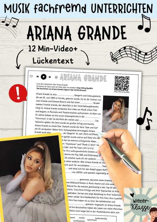 ARIANA GRANDE – Youtubevideo + Lückentext / SEK.1