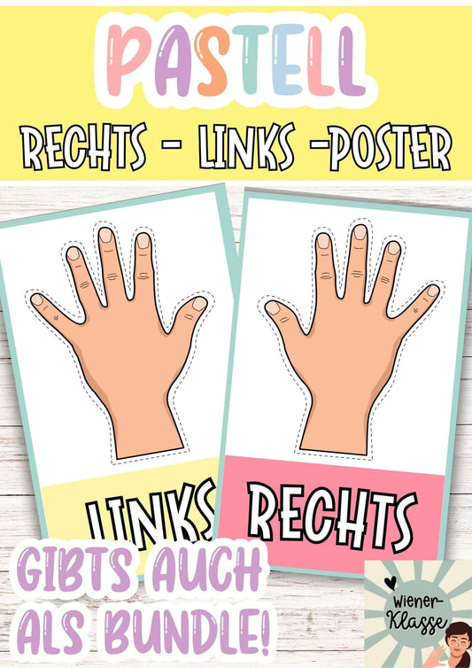 Classroom Management: Links Rechts Plakat / Klassenraum Deko Pastell