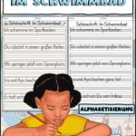 Übung Schönschrift „Im Schwimmbad“ Alphabetisierung – DaZ / DaF / Deutsch