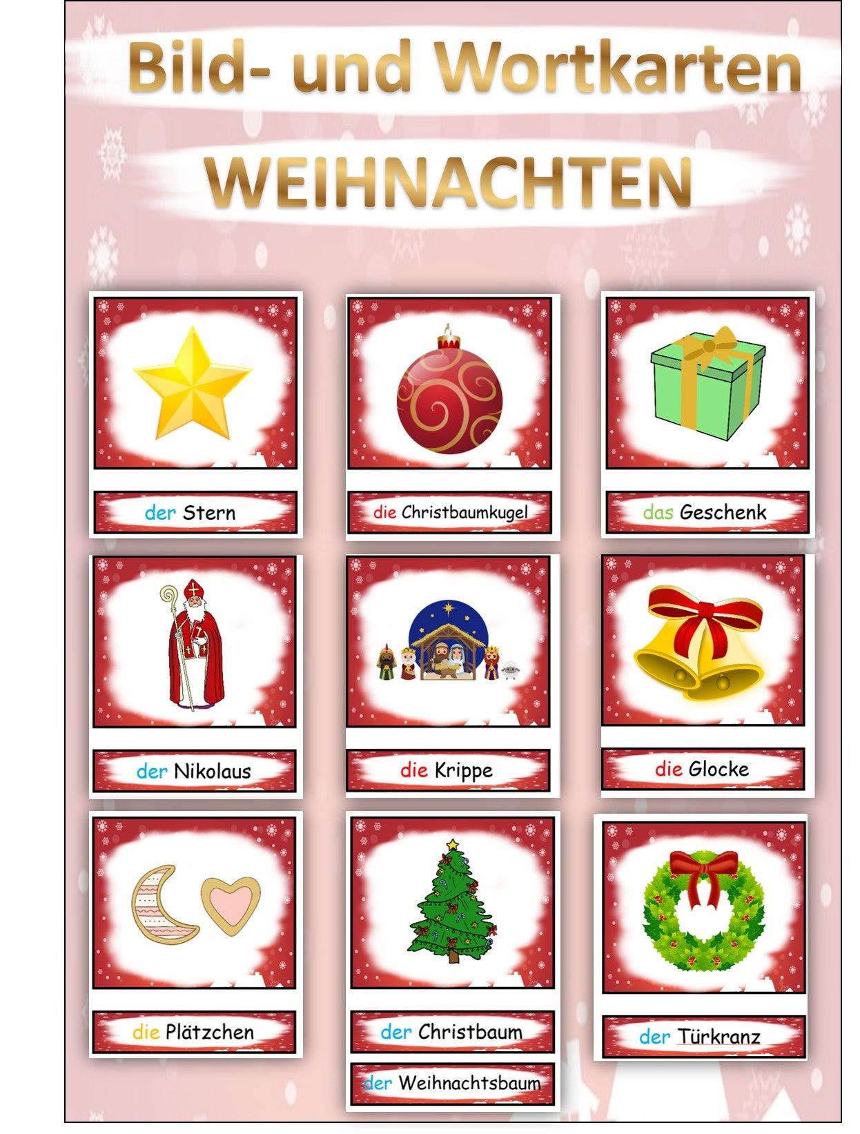 Bildkarten / Wortkarten „Advent und Weihnachten“ DaZ