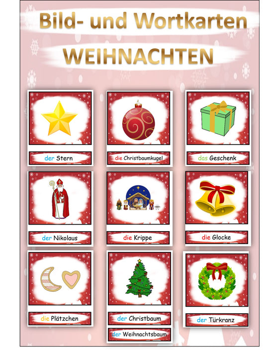 Bildkarten / Wortkarten „Advent und Weihnachten“ DaZ