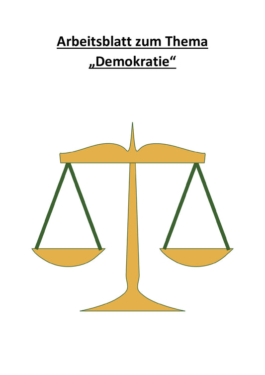 Arbeitsblatt zum Thema "Demokratie"