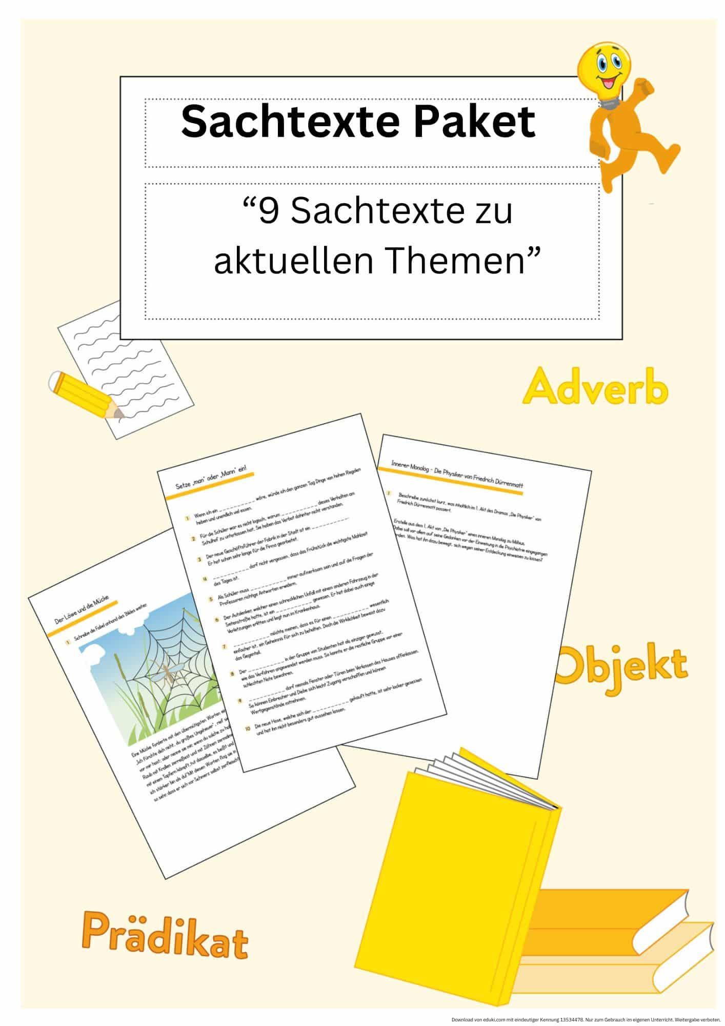 9 Sachtexte-Paket zu aktuellen Themen