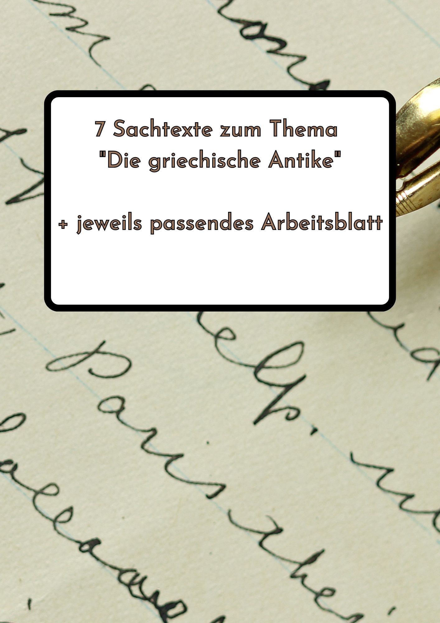 7 Sachtexte zur griechischen Antike und jeweils passende Arbeitsblätter incl. Lösungen