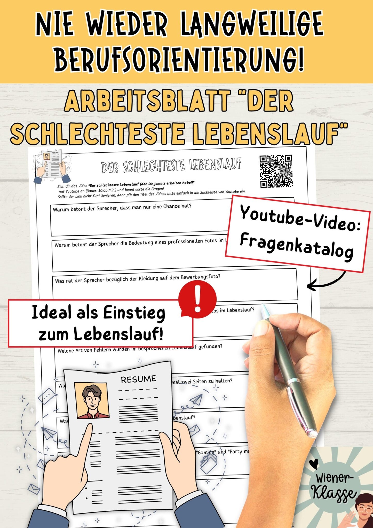 Video: Der schlechteste Lebenslauf - Arbeitsblatt / Berufsorientierung