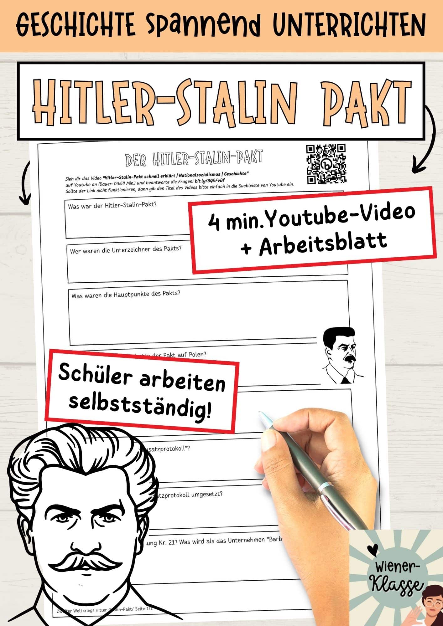 Youtubevideo: Hitler-Stalin-Pakt Arbeitsblatt / Nationalsozialismus / Zweiter Weltkrieg