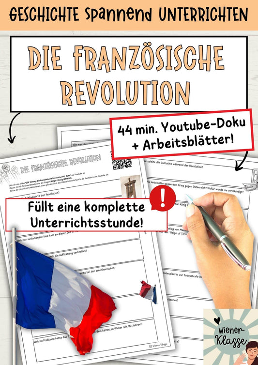 Youtube-Doku: Französische Revolution - Arbeitsblatt / stundenfüllend! / SEK 1 und 2