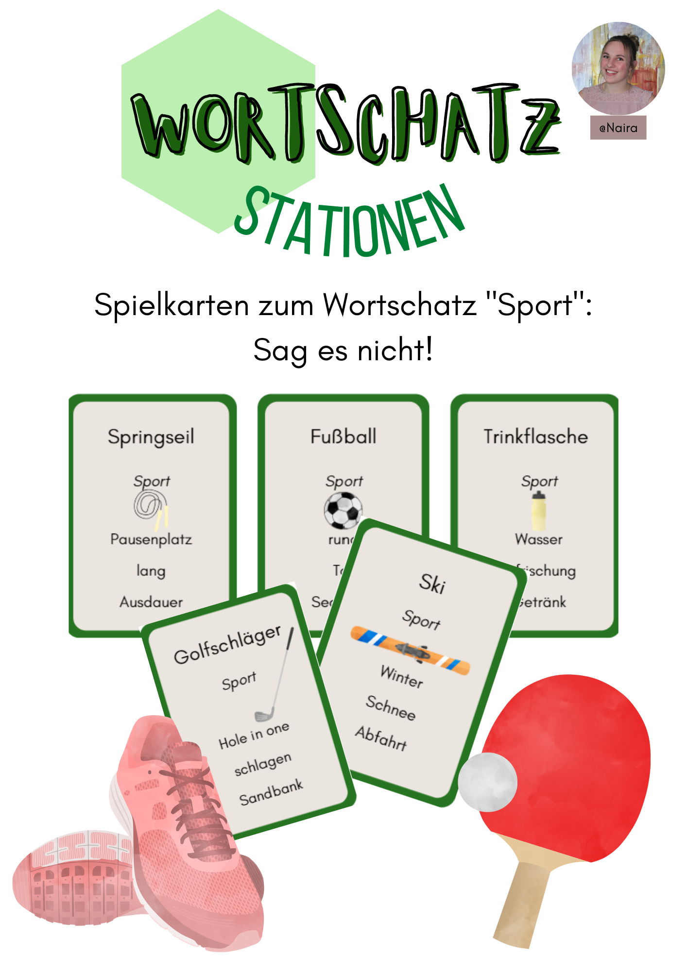 Wortschatz „Sport“: Sag es nicht – Spielkarten