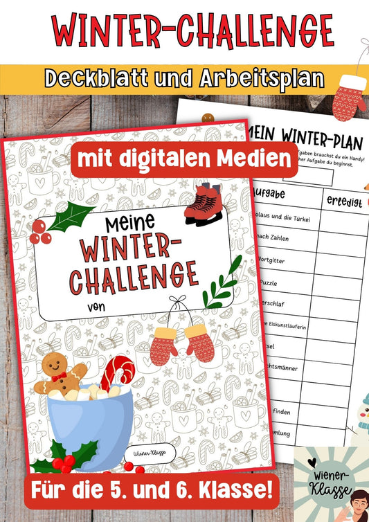 Winterchallenge Deckblatt + Arbeitsplan MIT digitalen Medien